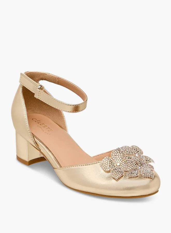 Celeste Girls Floral Embellished Shoes