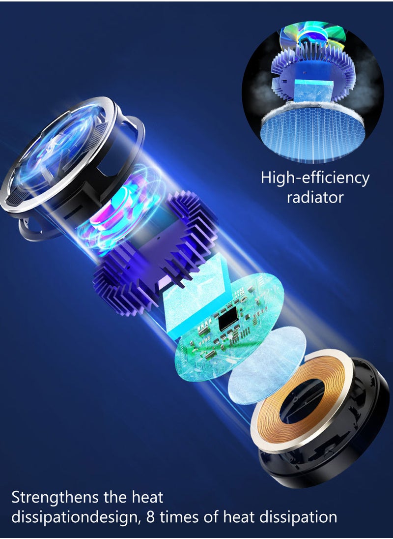 Magnetic Phone Cooler with Magnetic Charging, Portable Phone Cooling Fan, Universal Phone Fan Cellphone Radiator with RGB Light, Mini Phone Cooler for Mobile Phone Tablet PC, Black  - Image 4