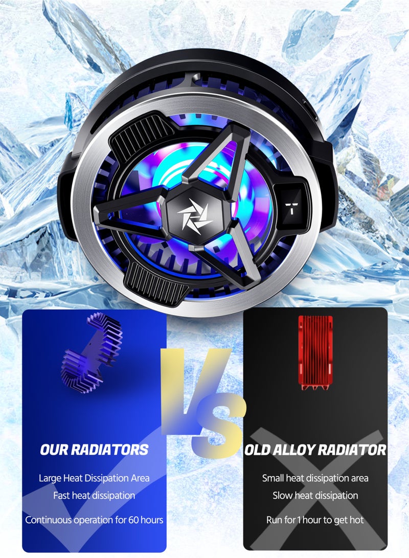 Magnetic Phone Cooler with Magnetic Charging, Portable Phone Cooling Fan, Universal Phone Fan Cellphone Radiator with RGB Light, Mini Phone Cooler  - Image 2