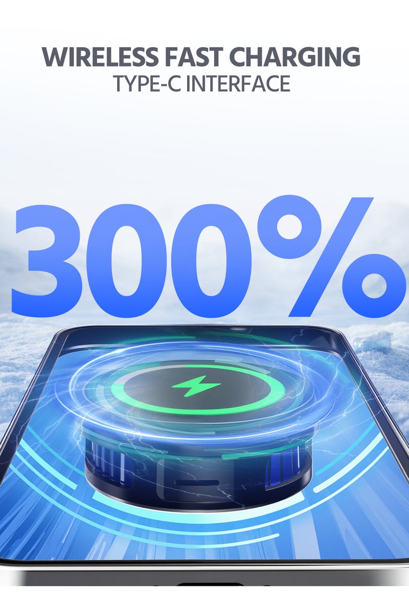 مبرد هاتف مغناطيسي مع شحن مغناطيسي ، مروحة تبريد هاتف محمولة ، مبرد هاتف محمول عالمي مع ضوء RGB ، مبرد هاتف صغير - Image 2