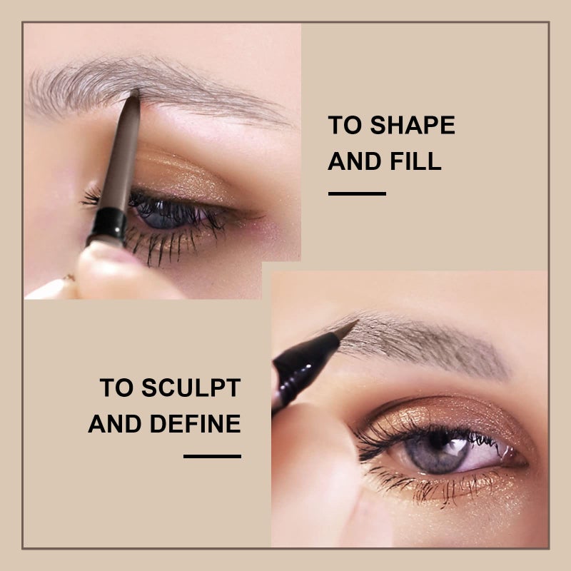 Music Flower 2 in 1 Eyebrow Pencil,Waterproof & Long Lasting Liquid Eyebrow Pen,Dual Ended Pencil Fills and Defines Brow Tint with the Precision & Definition of Microblading,Chestnut - Image 2