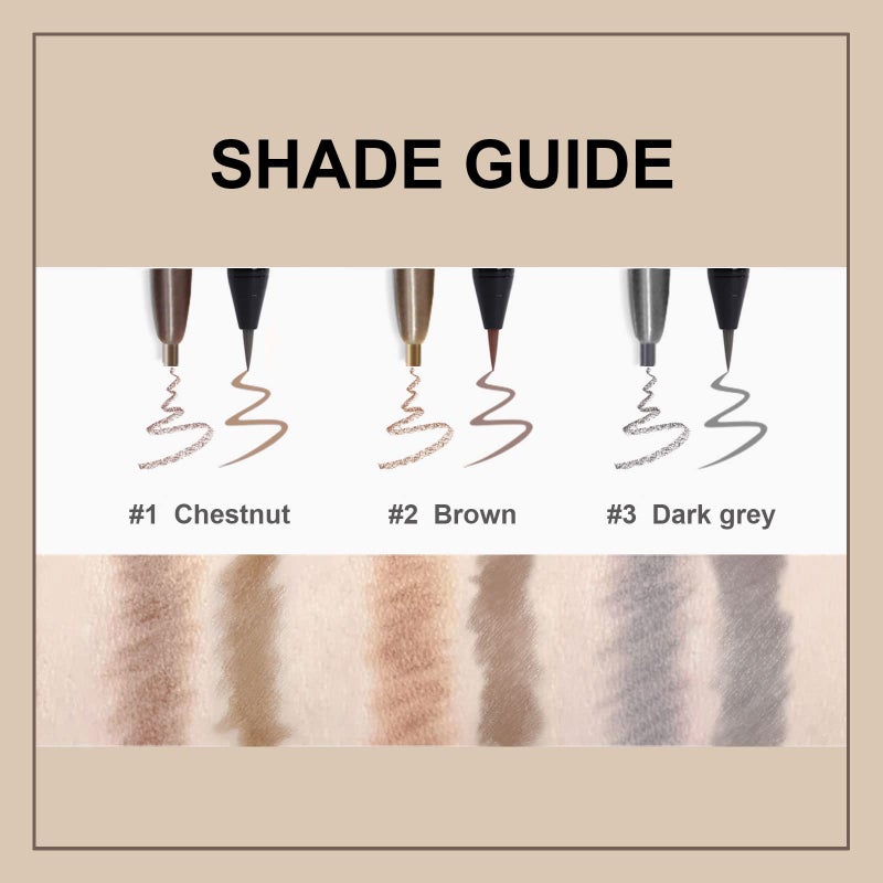 Music Flower 2 in 1 Eyebrow Pencil,Waterproof & Long Lasting Liquid Eyebrow Pen,Dual Ended Pencil Fills and Defines Brow Tint with the Precision & Definition of Microblading,Chestnut - Image 5