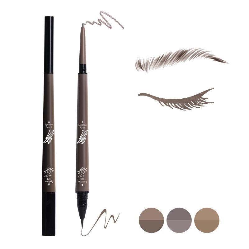 Music Flower 2 in 1 Eyebrow Pencil,Waterproof & Long Lasting Liquid Eyebrow Pen,Dual Ended Pencil Fills and Defines Brow Tint with the Precision & Definition of Microblading,Chestnut - Image 1