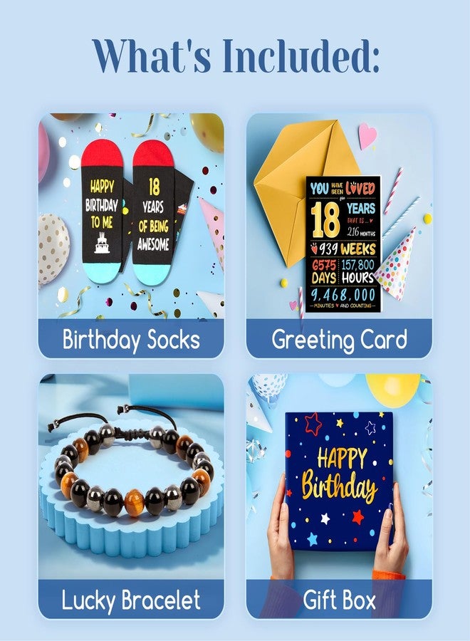 Happy Pop HAPPYPOP Gifts for 18 Year old Boy - 18th Birthday Gift Ideas, Birthday Gift Card Tiger Eye Bracelet Socks Set for Son Male - Image 5