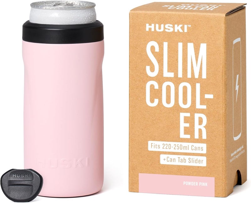 Huski Slim Can Cooler | NEW | Fits 250ml Premix/RTD, Energy & Soft Drink Cans | Triple Insulated | Detachable 2-in-1 Can Tab Slider | Keeps Cans up to 5X Colder | Great Gift (Powder Pink) - Image 1