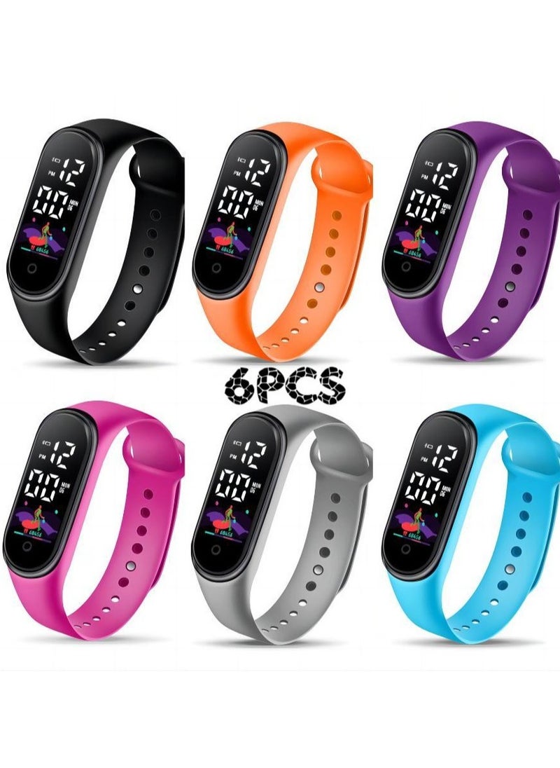 In Air - Kids' Water Resistant Silicone Digital Watch 6PCS - Image 1