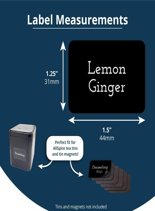 AllSpice Tea Tin Labels, 160 Pre-Printed Waterproof Adhesive Labels, 1.7 x 1.2 Inches, Vinyl Material, Removable - Image 2