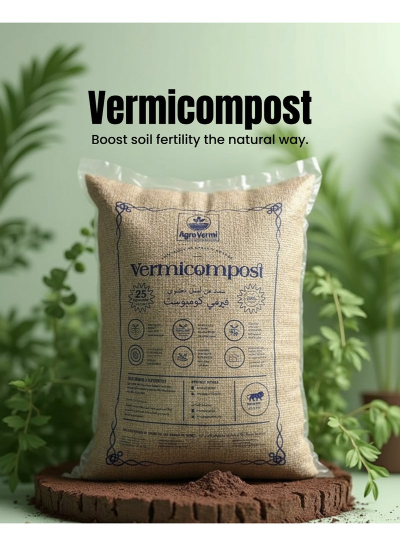 Agrovermi  100% Organic Vermicompost 25Kg – Natural Fertilizer for Home Garden, Lawn & Agriculture - Image 3