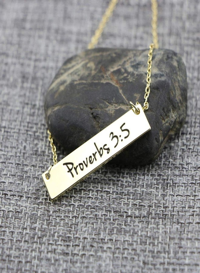 Memgift Christian Bar 𝐍𝐞𝐜𝐤𝐥𝐚𝐜𝐞 Bible Verse Faith Jewelry Baptism Christmas Birthday 𝐆𝐢𝐟𝐭 𝐟𝐨𝐫 𝐖𝐨𝐦𝐞𝐧, 0.7cm x 3.5cm (Pendant), 18"+2" (Chain), Metal, No Gemstone - Image 2