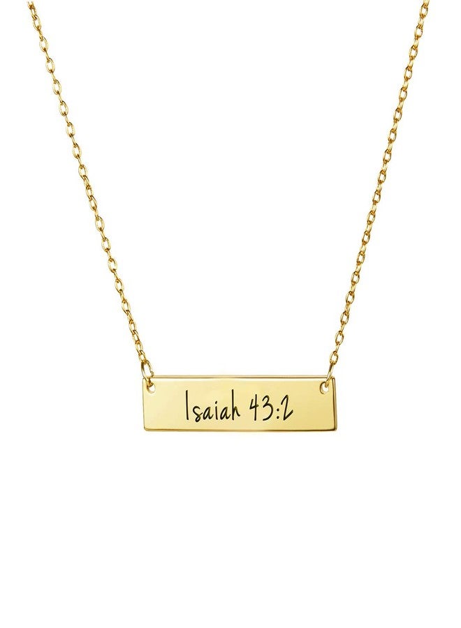 Memgift Christian Bar 𝐍𝐞𝐜𝐤𝐥𝐚𝐜𝐞 Bible Verse Faith Jewelry Baptism Christmas Birthday 𝐆𝐢𝐟𝐭 𝐟𝐨𝐫 𝐖𝐨𝐦𝐞𝐧, 0.7cm x 3.5cm (Pendant), 18"+2" (Chain), Metal, No Gemstone - Image 1