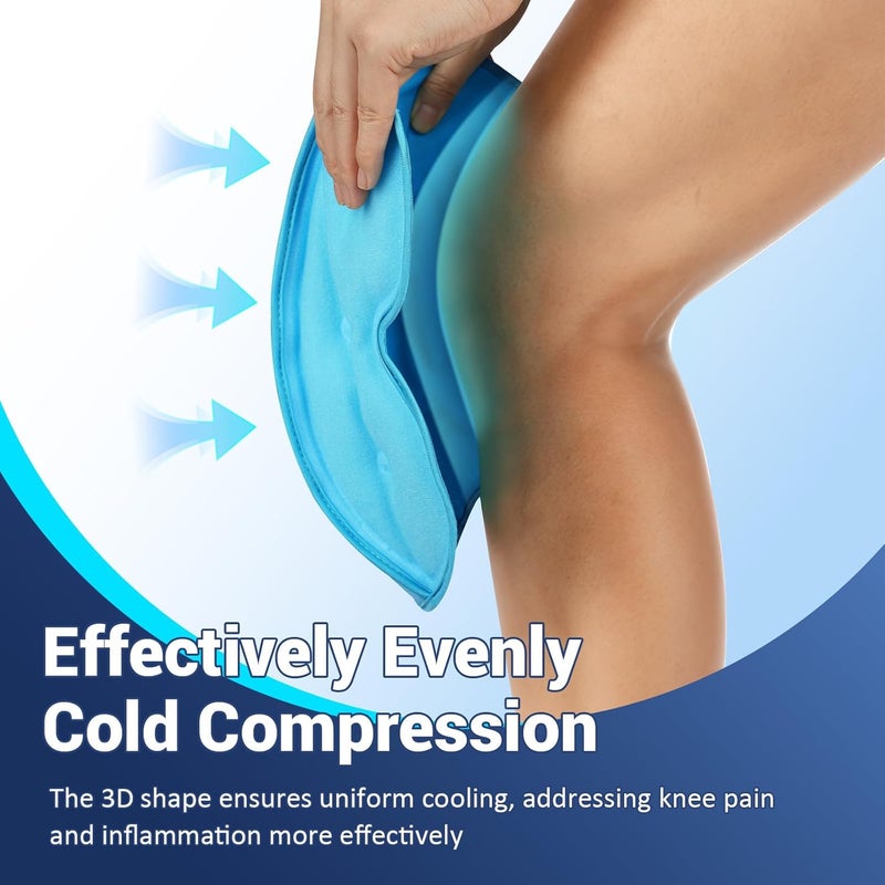Comfytemp 3D Knee Ice Pack Wrap for Injuries Reusable Gel Knee Cold Pack Physical Therapy for Leg Pain Relief Replacement Arthritis Muscle Recovery Surgery Get Well Gift Women Men Running Gear - Image 3
