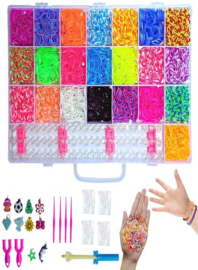 Loom Bands Starter Kit 4500+ Loom Bands Kits for Girls Kids Bracelet Making Kit Twist Rubber Bands Friendship Bracelet Kit  - Image 1