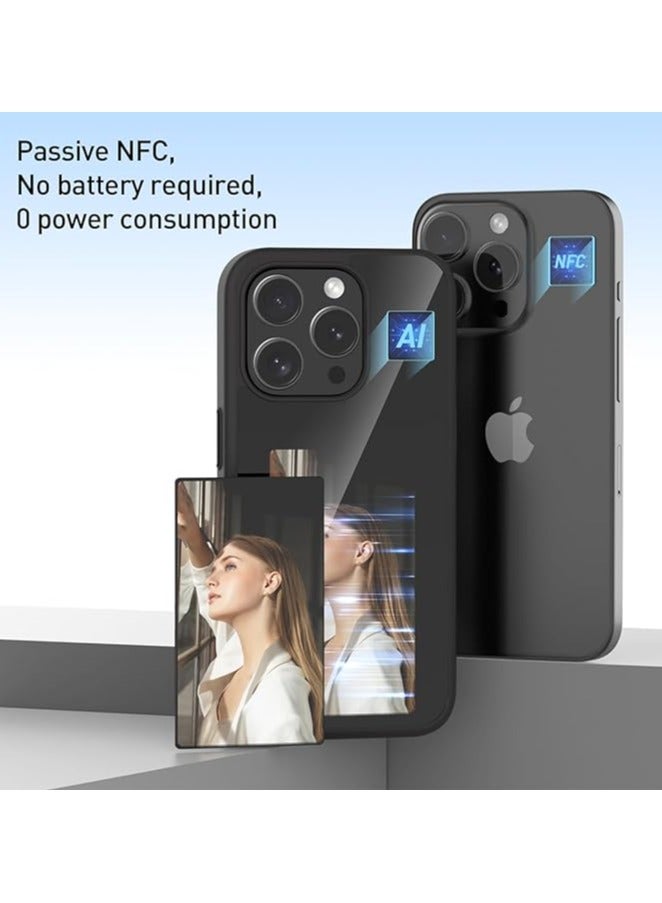 KUKH E Ink Phone Case, Smart Ink Screen Phone Case, NFC Memory Case for iPhone with Photo Screen, (Black, for iPhone 16) - Image 2