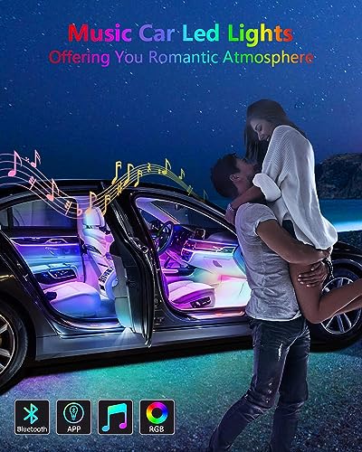 YM EBright YM E-Bright RGB LED Strip Lights for Car App Control with Remote Led Lights car Interior with Charger Music Sync Under Dash Footwell Neon Lighting Kit w/USB Cable DC 12V - Image 2