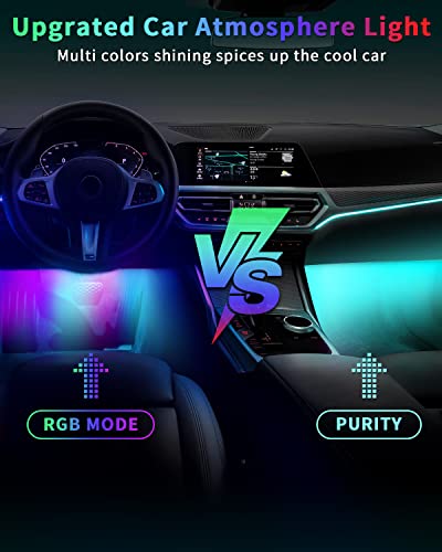 YM EBright YM E-Bright RGB LED Strip Lights for Car App Control with Remote Led Lights car Interior with Charger Music Sync Under Dash Footwell Neon Lighting Kit w/USB Cable DC 12V - Image 3