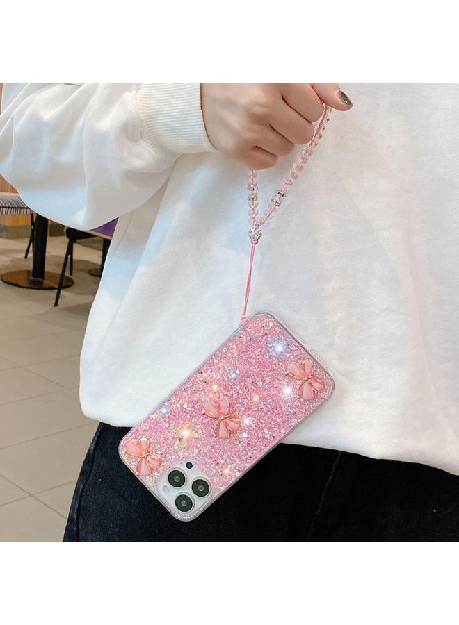 Zaboon Case For iPhone 11 Starry Sequin Jade Butterfly Epoxy TPU Phone Case with Strap - Image 4