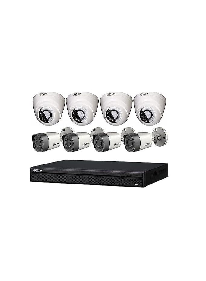 Dahua Dahua 4 Outdoor & 4 Indoor 2MP HD Security Cameras, 8 Channel Night Vision Waterproof Suitable for IOS & Android - Image 1