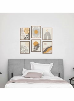 KASTWAVE Boho Wall Art Room Decor, Abstract Minimalist Wall Art Posters, Mid Century Modern Prints, Sun Moon Desert Bedroom Decor, Nature Landscape Painting Canvas, No Frame(8x10", 6 Pcs)  - Image 2