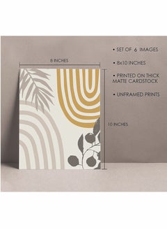 KASTWAVE Boho Wall Art Room Decor, Abstract Minimalist Wall Art Posters, Mid Century Modern Prints, Sun Moon Desert Bedroom Decor, Nature Landscape Painting Canvas, No Frame(8x10", 6 Pcs)  - Image 3