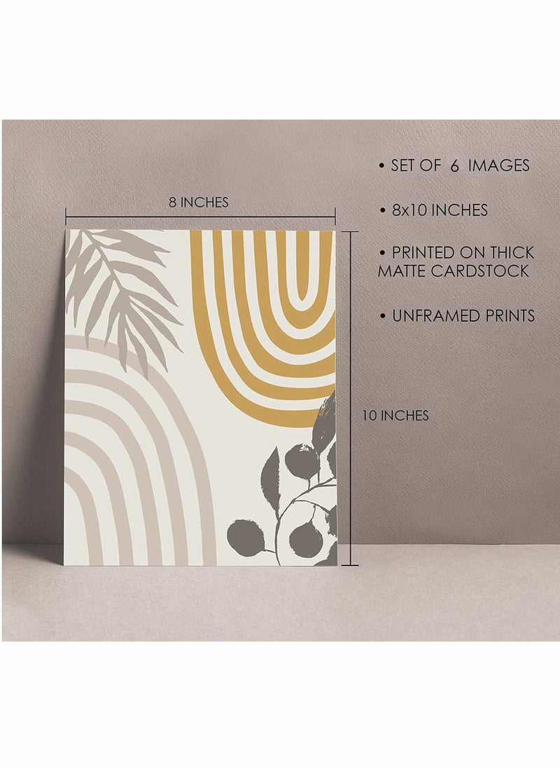KASTWAVE Boho Wall Art Room Decor, Abstract Minimalist Wall Art Posters, Mid Century Modern Prints, Sun Moon Desert Bedroom Decor, Nature Landscape Painting Canvas, No Frame(8x10", 6 Pcs)  - Image 3