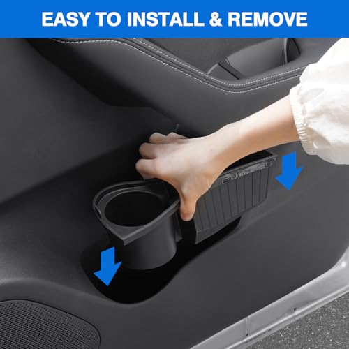Canvcle Car Door Side Storage Box and Trash Can for 2021-2025 2026 Nissan Rogue Accessories Front Door Insert Tray Organizer Door Slot Storage Protector Garbage Bin with Trash Bags 4PCS - Image 5