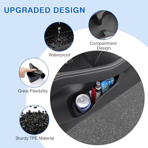 Canvcle Car Door Side Storage Box and Trash Can for 2021-2025 2026 Nissan Rogue Accessories Front Door Insert Tray Organizer Door Slot Storage Protector Garbage Bin with Trash Bags 4PCS - Image 4