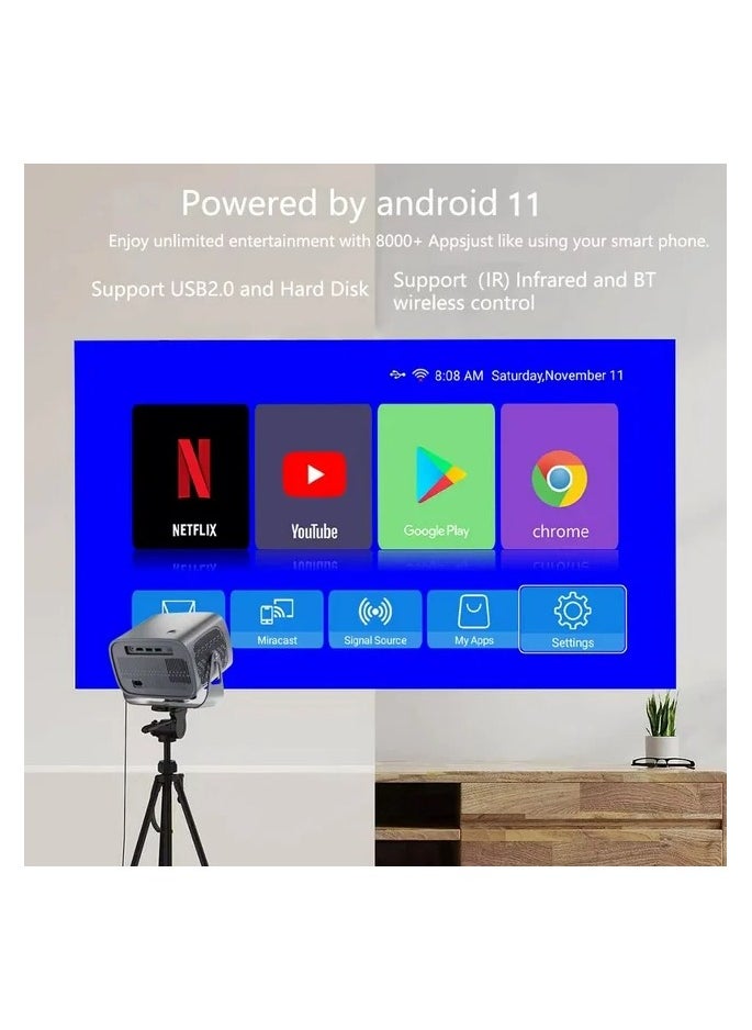 FIPKA - FIPKA A10 Android Smart LED Projector with 5G WiFi Auto Focus,Max 4K,Wireless Mirror Phone Projectors - Image 1