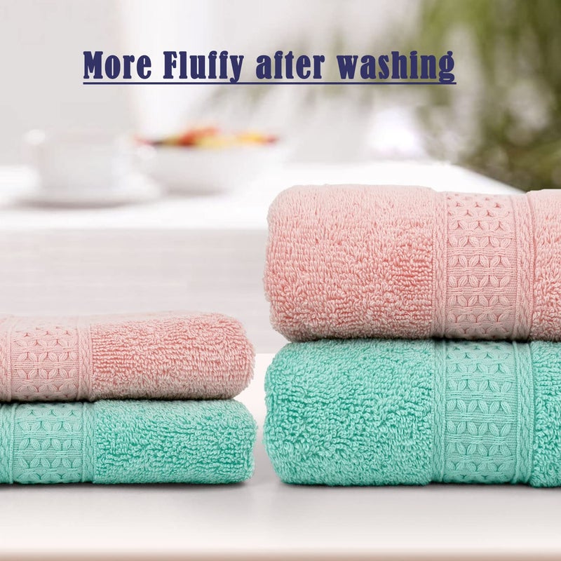 Cleanbear مجموعة مناشف يد قطنية Cleanbear 6 قطع فائقة النعومة بألوان متنوعة (13 × 29 بوصة) مناشف حمام خفيفة وسريعة الجفاف - Image 2