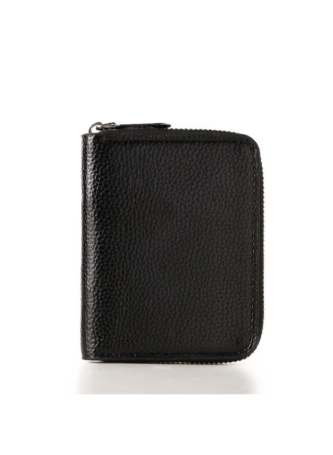 xozgdovg Large Capacity Card Holder Anti-magnetic Unisex Black (20 cards +2 change ID cards) 