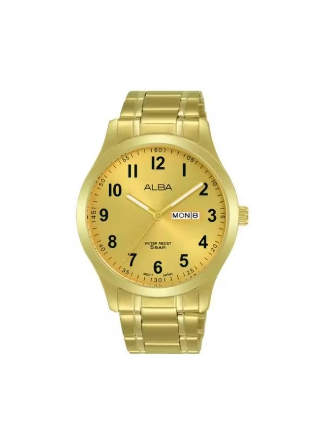 Alba ALBA Men's Hand Watch STANDARD Stainless Bracelet, Gold Dial AJ6170X1
