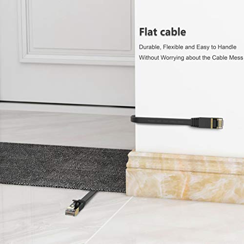 Senetem Cat 7 Ethernet Cable 100 ft High Speed 10Gbps 600MHz, Shielded Long Ethernet Cord, LAN Cable with RJ45, Flat Internet Network Patch Cord, Fast LAN Wire for Gaming, PS5/4/3, Xbox, Modem, Router - Image 4
