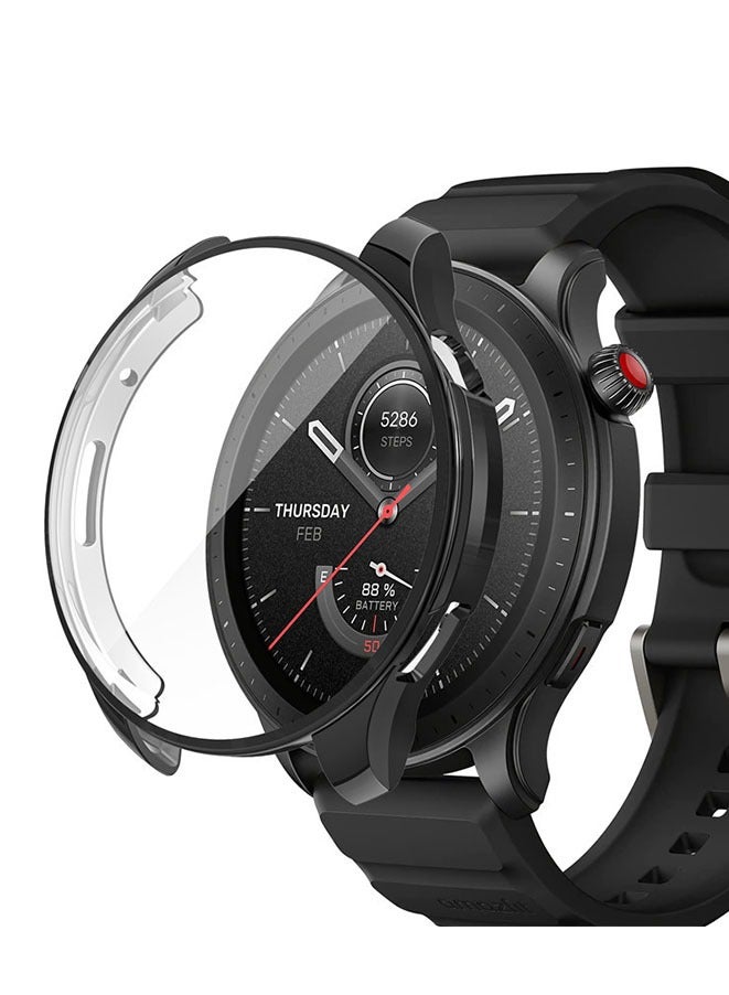 Case Compatible with Amazfit GTR 4 Soft TPU Anti-Scratch Protective Cover Black  - Image 1