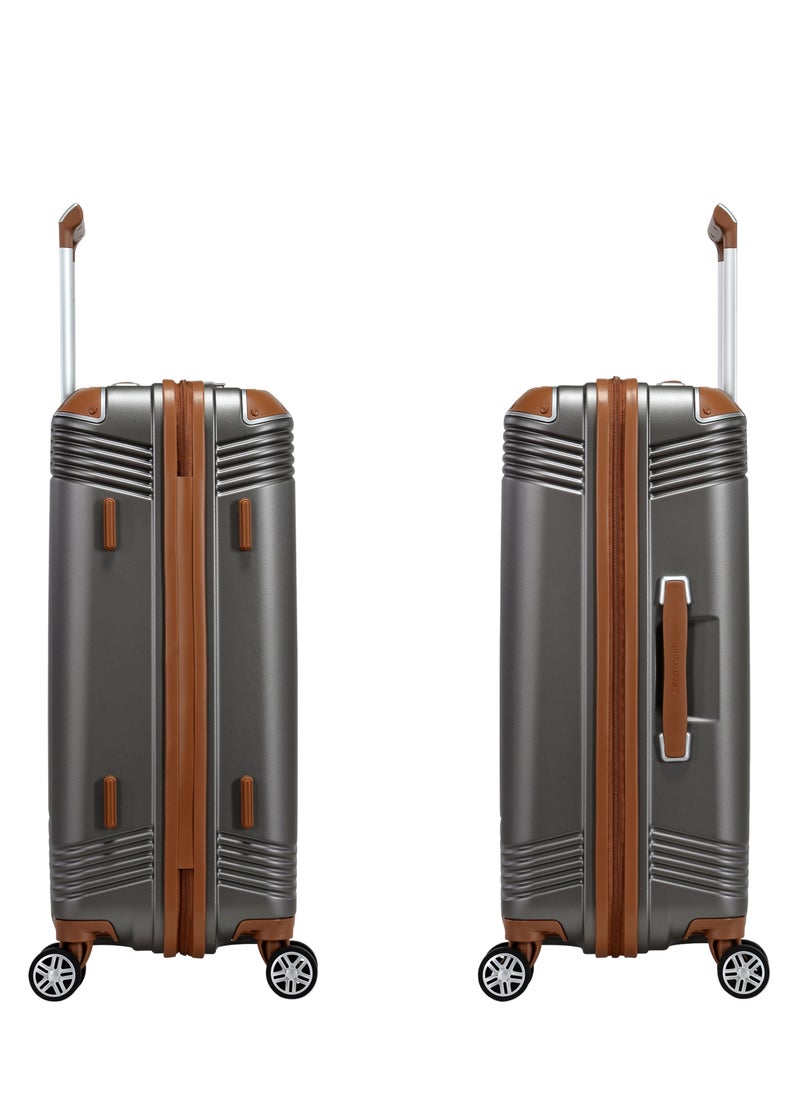 eminent Hard Case Travel Bag Large Luggage Trolley Polycarbonate Lightweight Suitcase 4 Quiet Double Spinner Wheels With Tsa Lock KK10 Gold Grey  - Image 3
