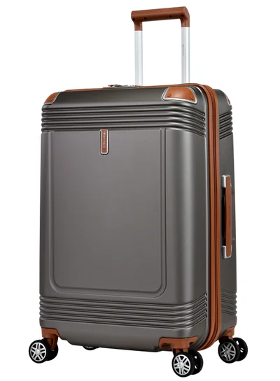 eminent Hard Case Travel Bag Large Luggage Trolley Polycarbonate Lightweight Suitcase 4 Quiet Double Spinner Wheels With Tsa Lock KK10 Gold Grey