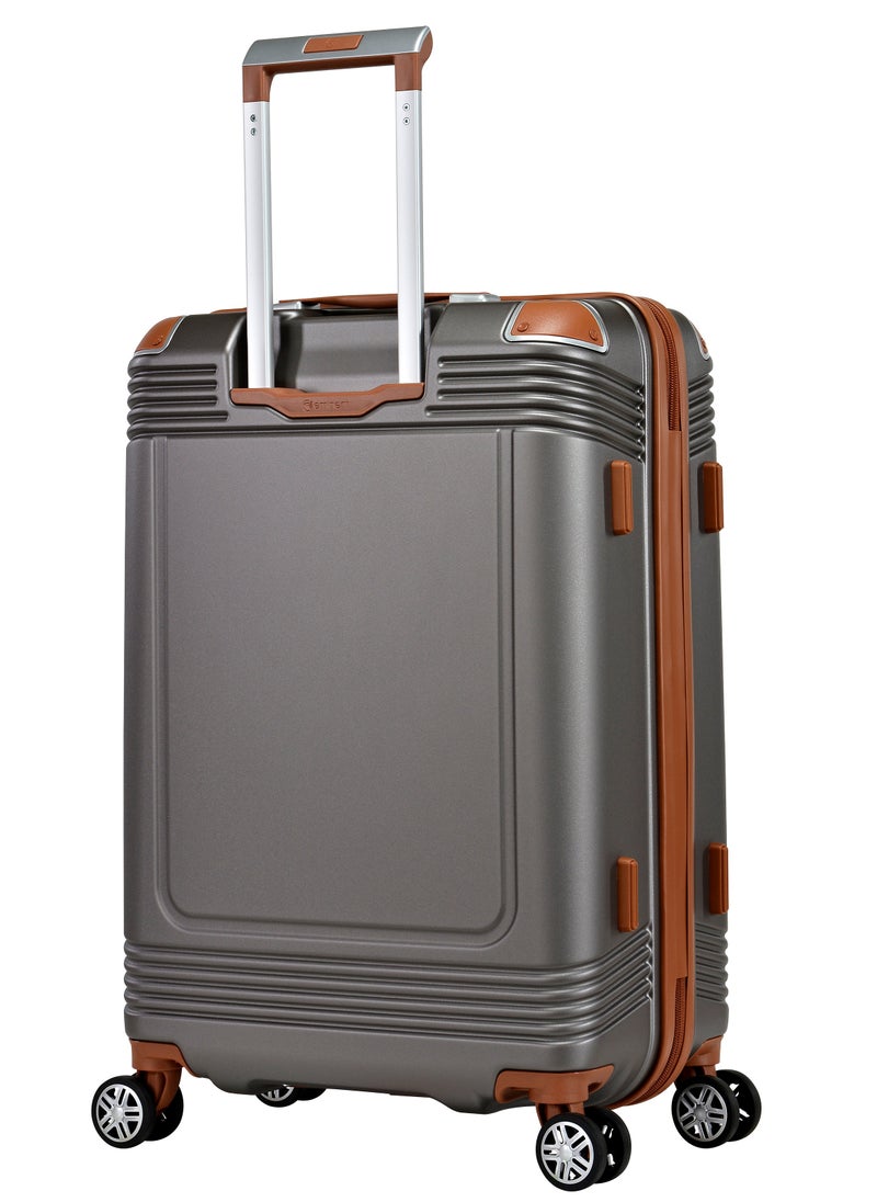 eminent Hard Case Travel Bag Large Luggage Trolley Polycarbonate Lightweight Suitcase 4 Quiet Double Spinner Wheels With Tsa Lock KK10 Gold Grey  - Image 2