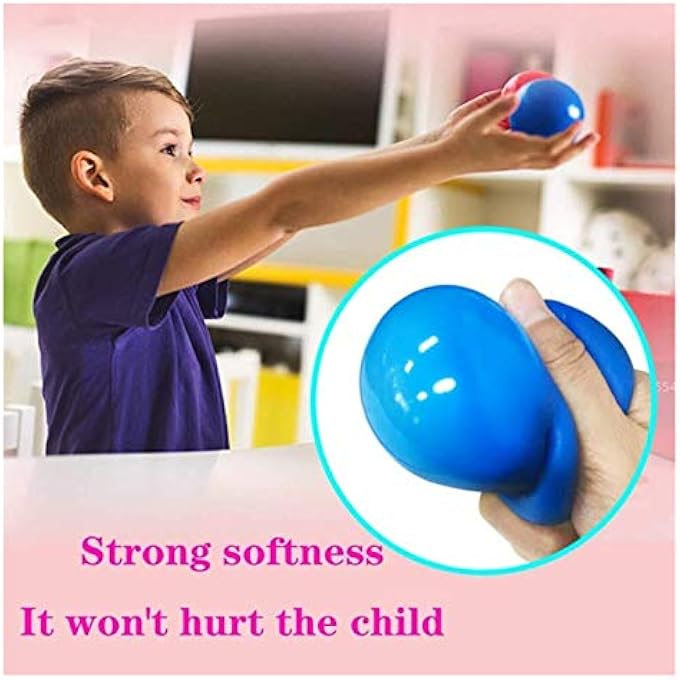 Balls Decompression toys, wall sticky , fluorescent wall sticky , sticky target decompression, 1/2/3/4 PCS sticky stress creep and glow in the dark, used for ADHD, OCD, anxiety (4) - Image 5