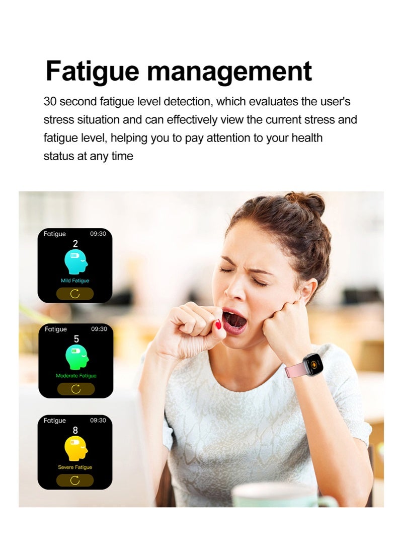 RollsTimi  Bluetooth Smart Watches for Woman , 1.75-inch High-definition Large-screen Full-screen Touch, Multiple Sports Modes, IP68 Waterproof, Wireless Answering/Making Calls, Multi-dimensional Health Monitoring, ET593 Black Tape - Image 5