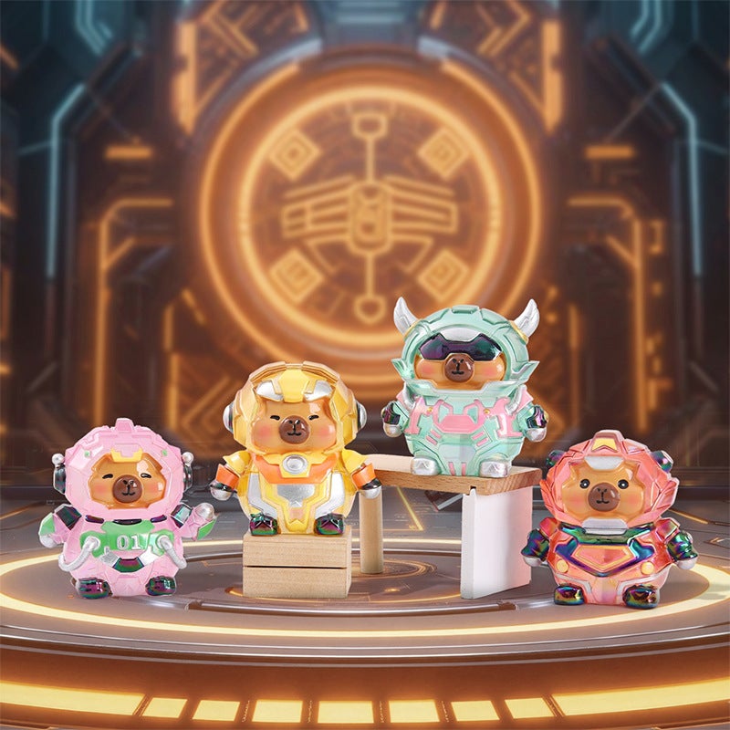 Popular Cartoon Super Mecha Capybara Blind Box Children's Trendy Resin Ornaments Student Gifts Decorations Wholesale - Image 3