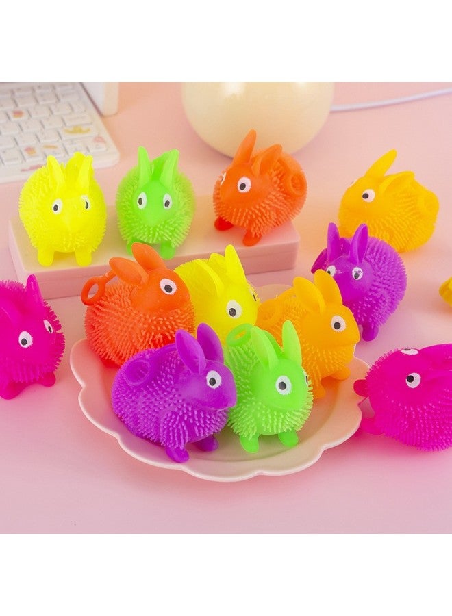 Flash Rabbit Elastic Ball Fur Ball Children's Luminous Toy Children Night Market Stall Stall Boys And Girls Gift-Specifications:Luminous Three-section Caterpillar Mixed Hair (20 PCs/box, 480 PCs/box) - Image 4