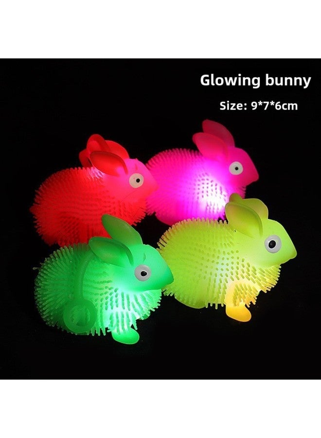 Flash Rabbit Elastic Ball Fur Ball Children's Luminous Toy Children Night Market Stall Stall Boys And Girls Gift-Specifications:Luminous Three-section Caterpillar Mixed Hair (20 PCs/box, 480 PCs/box) - Image 3