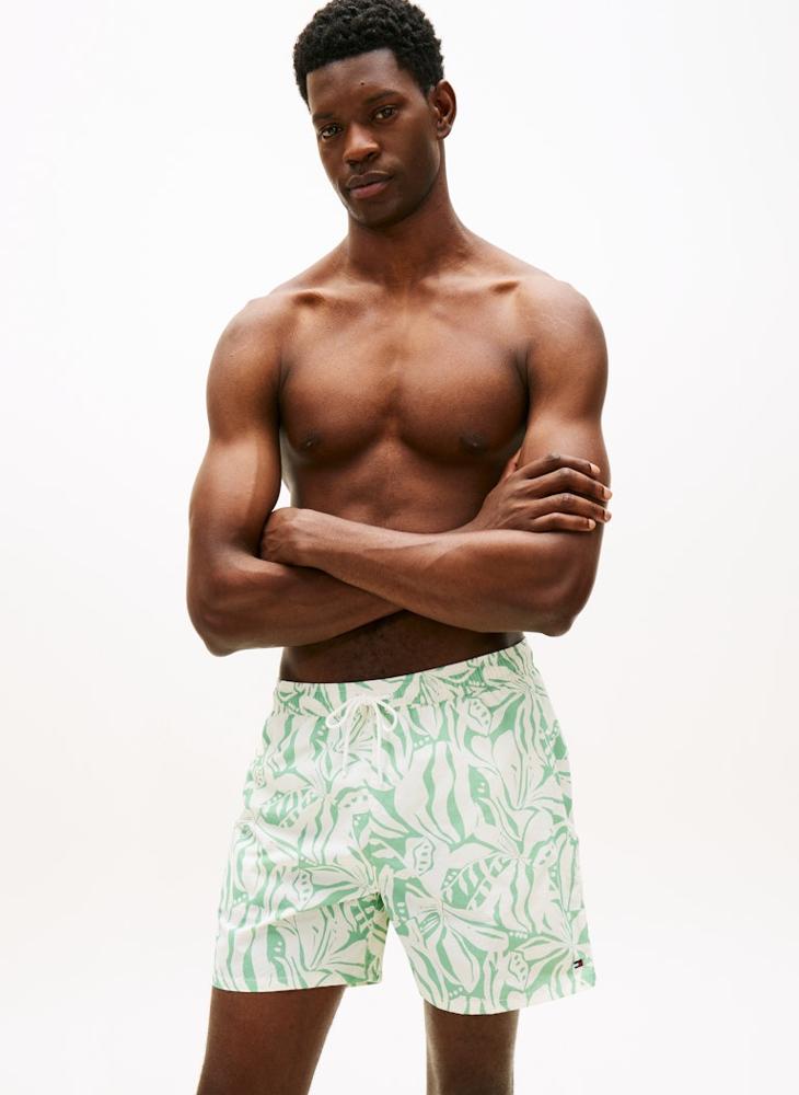 TOMMY HILFIGER Print Mid Length Swim Shorts - Image 1