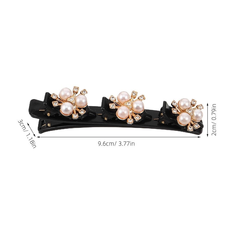 12pcs Sparkly Rhinestone Hair Clips Pearl Butterfly Flower Hairpins Braided Duckbill Clips for Women Casual and Special Occasion Styling - Image 2