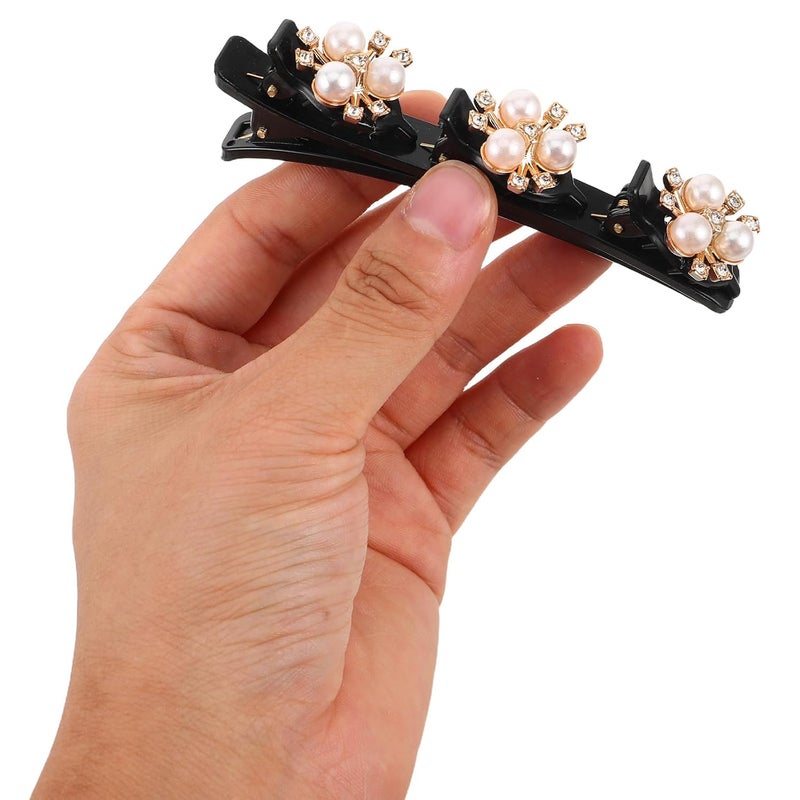12pcs Sparkly Rhinestone Hair Clips Pearl Butterfly Flower Hairpins Braided Duckbill Clips for Women Casual and Special Occasion Styling - Image 4