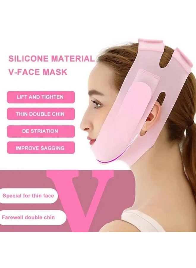 Rexez Silicone V Face Mask- Face Lift Up Belt Facial Slimming Bandage Mask Cheek | Chin,Neck Slimming Thin Belt Face Slim Lift Band Double Chin Reducer for Women and Men Tightening Skin (V-Line Mask) - Image 3