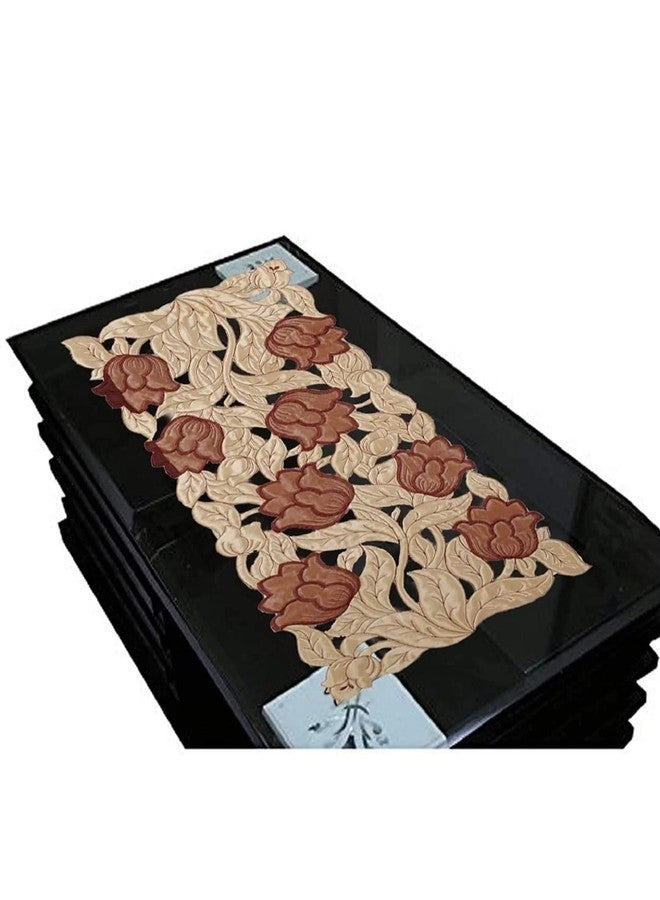 MONKDECOR Attractive Floral Cutwork Design Centre Table Runner (Size- 16x33 Inches) Quilt - Image 1