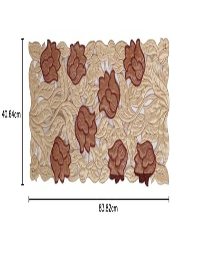 MONKDECOR Attractive Floral Cutwork Design Centre Table Runner (Size- 16x33 Inches) Quilt - Image 5