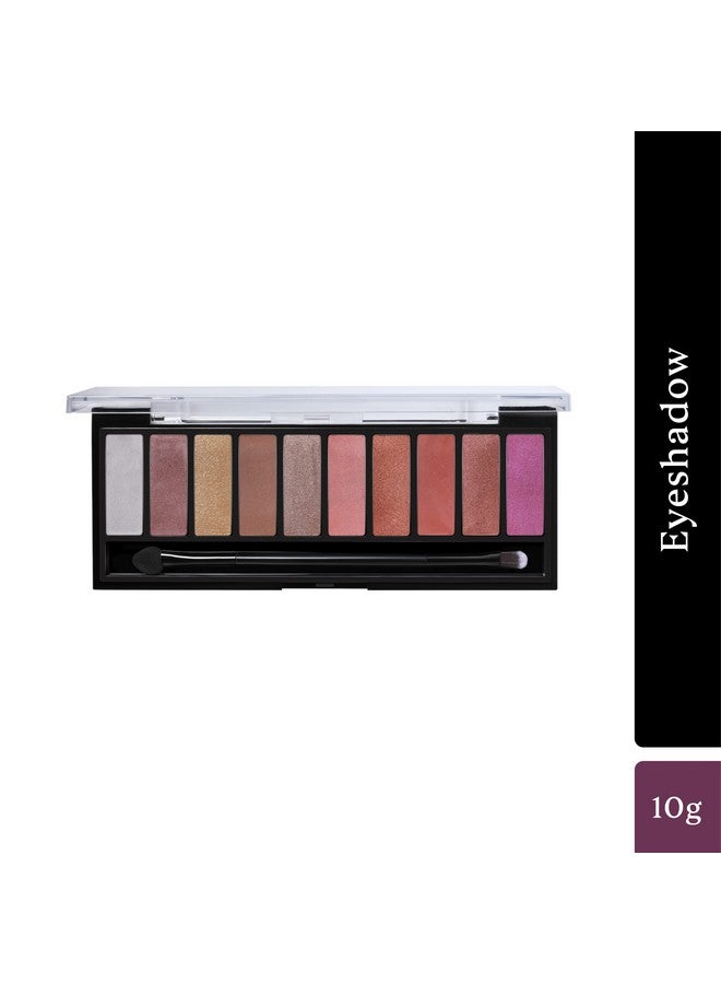 DAZLLER Eyeshadow 10In1 Palette10G Des2 Velvety Texture No Patchiness Easy Blending With Spongebrush Applicator (Multicolor) - Image 2