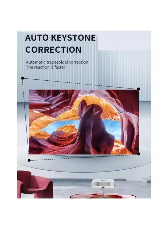 سمارت باري HT11 Portable Android Smart Projector with 4K Support, Wi-Fi 6 and Bluetooth, Auto Keystone Correction, 180 Degree Flip Design, Home Theater Projector with HDMI, USB, and TV Stick Compatibility - Image 4