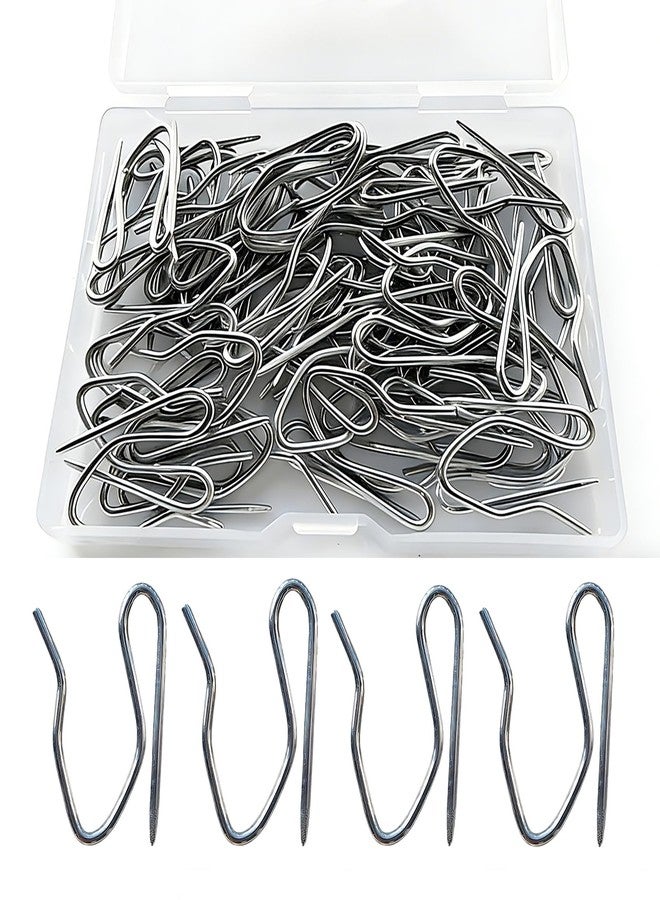 JCL Curtain Hooks for Drapes, 1.22 inches Rustproof Metal Drapery Pin and Hook for Pinch Pleat Curtain, S-Shaped Pin-On Hook for Door, Shower, Window, RV Curtains(59 PCS, Silver White) - Image 1