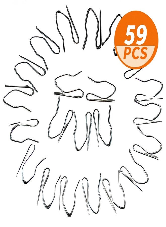 JCL Curtain Hooks for Drapes, 1.22 inches Rustproof Metal Drapery Pin and Hook for Pinch Pleat Curtain, S-Shaped Pin-On Hook for Door, Shower, Window, RV Curtains(59 PCS, Silver White) - Image 5